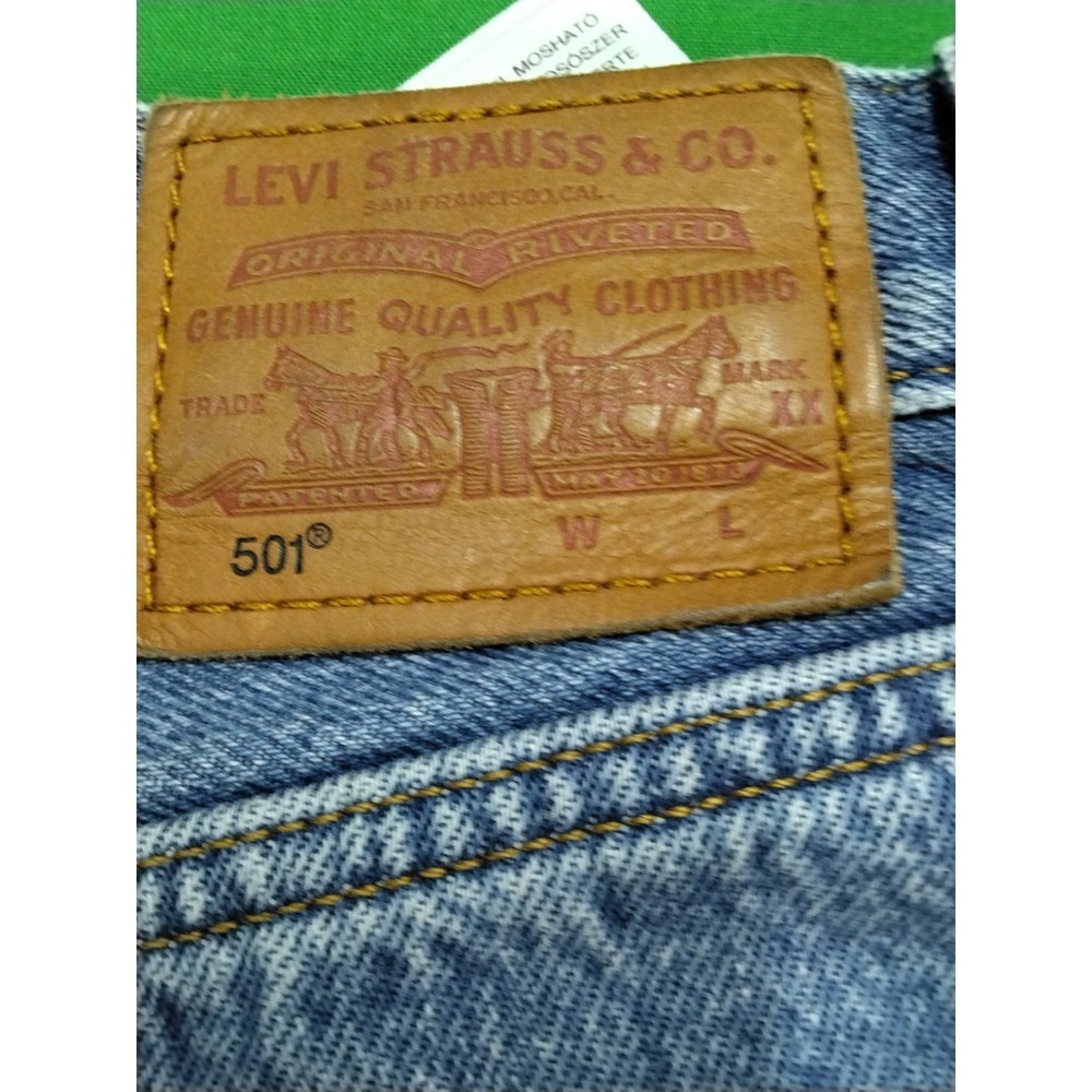 Levi's Premium 501 Jeans Womens 26 x 26 Blue Big E Straight Raw Hem Button Fly - Picture 11 of 15